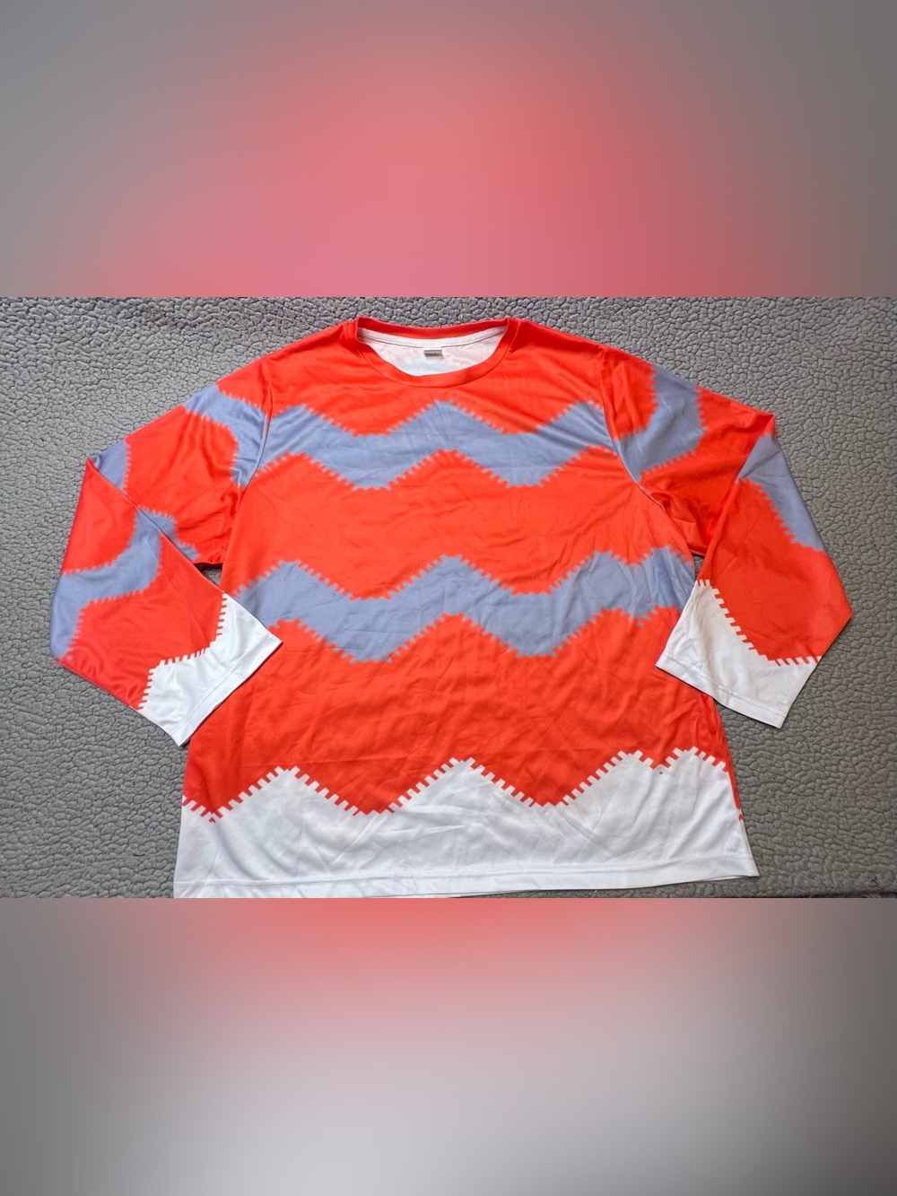 Long Sleeve Orange And White Shirt Men’s Size XXL Light Shirt